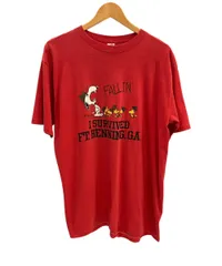 ヴィンテージ vintage 70's 70年代 ARTEX PEANUTS SNOOPY Woodstock ピーナッツ スヌーピー ウッドストック USA製  XL Tシャツ レッド LLサイズ 101MT-4585
