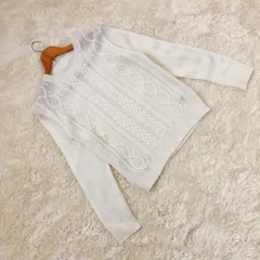 美品【index】インデックス ケーブルニット オフホワイト L 5055