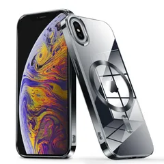 iPhone XS Max 用ケース クリア メッキ加工 ワイヤレス充電 軽薄型 TPU ソフト アイフォン xs max 用スマホケース 耐衝撃 米軍MIL規格取得 黄変防止 耐久性 ストラップ穴付き おしゃれ ケース 黒 D77-61