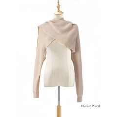 HERMES 2023AW カシミアニットマフラー付きボレロ ランクSA