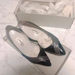 箱付き Diana ダイアナ パンプス ミュール ポインテッドトゥ ブラック×グレー 21