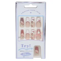 【メール便】コスメ雑貨 ネイルチップロングスクエアタイプ CHERRY カミオジャパン ネイルアート 付け爪 おしゃれ グッズ 