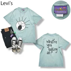 【希少】 90sヴィンテージ USA製 リーバイス Levi's Scared Guy スケアードガイ 半袖 グラフィック プリント Tシャツ M くすみミント