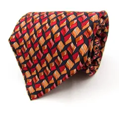 ロベルタ・ディ・カメリーノ ブランド ネクタイ 格子柄 スクエア柄 パネル柄 シルク PO  メンズ ネイビー Roberta di Camerino 【中古】