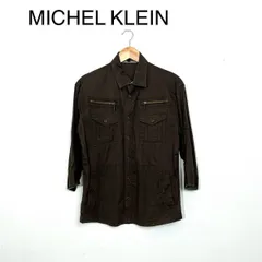 MICHEL KLEIN ミリタリーシャツ 7分丈 カーキ メンズ サイズ51