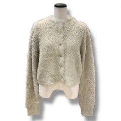 Mila Owen ミラオーウェン クルーネックシャギーニットカーディガン  ロングカーディガン ニット シャギー フロント釦 ベージュ系 サイズ1 レディース 冬 ゴーゴー古着マルイ草加店650