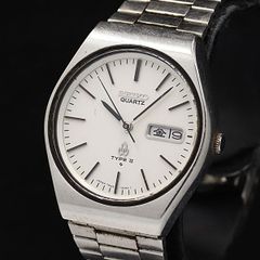 세이코 샤리오 QZ 타입 2 데이 데이트 화이트 문자판 7546-810A 남성 시계 KMR 2000000 NSK