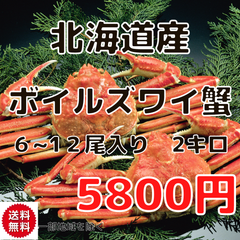 北海道産　ボイルズワイガニ　2キロ　6~12尾　蟹