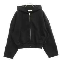 MM6 Maison Margiela (エムエムシックスメゾンマルジェラ) 24SS Drop Shoulder Zipped Hoodie ジップアップ スウェット パーカー ブラック S52GU0215