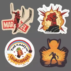 【中古】シール・ステッカー E ダイカットステッカーセット(4枚組) 「Happyくじ MARVEL『デッドプール＆ウルヴァリン』」 H賞