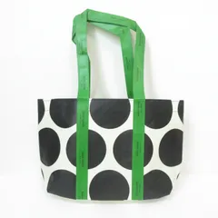 【212600】kate spade ケイトスペードニューヨーク  大きいドットデザイン　エコ ミニトートバッグ　② ブラック/グリーン/ホワイト