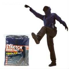 【未使用品】川西工業 ストレッチ レインジャケット Mサイズ ネイビー 透湿 レインコート レインウェア カッパ 作業服