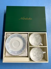 【未使用】ノリタケ　レースウッドゴールド　ティーカップ＆ソーサー　ペアのサムネイル
