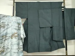 平和屋着物■男性　本場大島紬　アンサンブル　長襦袢セット（袷）　亀甲柄　正絹　逸品　DAAO3521ob