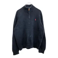 Polo by Ralph Lauren ポロ ラルフローレン ハーフジップ コットンセーター ネイビー(メンズ L)中古 古着 U6003