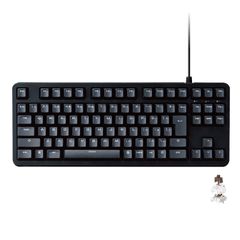 【迅速発送】エレコム ゲーミングキーボード 有線 メカ二カル 全キーロールオーバー 日本語配列 テンキーレス 5000万回高耐久スイッチ採用 タクタイル 茶軸 ブラック TK-GK20TBK