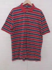◇ Polo by Ralph Lauren ボーダー 半袖 ポロシャツ サイズXL 185/104A レッド ネイビー アイボリー系 メンズ P 1307250017222