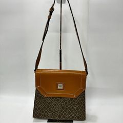 ★-35 NINA RICCI ニナリッチ ショルダーバッグ ワンショルダー ベルト調節可能 ブラウン系 仕切り２つ レディース