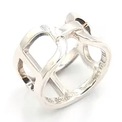 ★5F441エルメス リング 指輪 エヴァーシェーヌダンクル シルバー エルメス シルバー リング《エヴァー・シェーヌ・ダンクル》MM