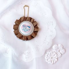ハンドメイド　両面マタニティマーク　プリーツ　ブラウン　完成品