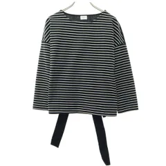 美品 URBAN RESEACH DOORS アーバンリサーチ ドアーズ ボーダー 長袖 カットソー FREE ブラック レディース 古着