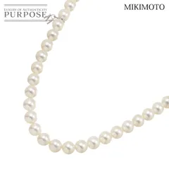 ミキモト MIKIMOTO アコヤ真珠 7.0-6.5mm ネックレス 42cm K18 WG SV ホワイトゴールド 750 パール Akoya Pearl Necklace 90281192