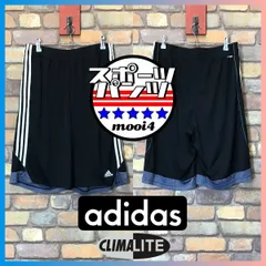 SP1-304★USA買付品★海外正規品★吸湿速乾★黒×白【adidas アディダス】CLIMALITE 3ストライプ ハーフパンツ【メンズ Ｍ】ジム スポーツ ランニング USA古着