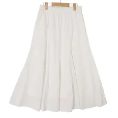 22SS★ UNIQLO ユニクロ 春夏★ フレア マキシ A ライン ギャザー マーメイド ロング スカート Sz.L レディース 白