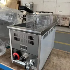 業務用 1槽 ガスフライヤー 卓上型 14リットル 揚げ物天ぷら LPガス式 動作確認済