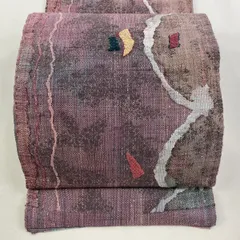 5k2346 名古屋帯　絹　西陣織　渡文　紬　茶色　赤　緑　ベージュ　青　ピンク 5k2346 名古屋帯 絹 西陣織 渡文 紬 茶色 赤 緑 ベージュ 青