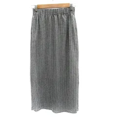 グローバルワーク GLOBAL WORK フレアスカート マキシ丈 ロング丈 ギンガムチェック柄 F 黒 ブラック 白 ホワイト /SM29