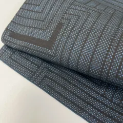 本場大島紬 泥藍染 一元式 幾何学模様 素敵な絣柄 正絹 着物 MK-072