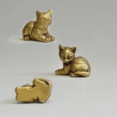 真鍮製 Brass 仔猫 2体 置物 真鍮製 Brass 仔猫 2体 置物