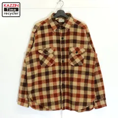 90s USA製 vintage L.L.Bean ブロックチェック柄 ウール 長袖シャツ メンズ 表記XLサイズ