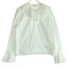 MACPHEE マカフィー 22AW コットンタイプライター フリルカラーブラウス 12-01-24-01702 ホワイト 36