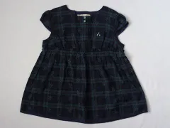 ファミリア familiar アウトレット 子供服 女の子 130cm 半袖 ブラウス 緑 チェック 春 夏 ★2 トップス ガールズ 女児 キッズ 【中古】 ユーズド リサイクル こども