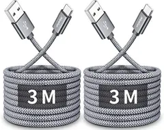 【数量限定】USB Type C ケーブル【3m 2本セット】CLEEFUN 急速充電 タイプ C ケーブル 長い 高速データ転送 コード タイプc 高耐久 断線防止 ナイロン Switch、iPhone15Pro iPhone15、Xperia、Galaxy