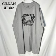【GILDAN】サンフォード・スピナーズ SANFORD SPINNERS 野球　蜘蛛　ノースカロライナ州 両面プリントロゴ　オーバーサイズ　半袖Tシャツ　グレー　XL US古着