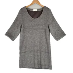 美品 6 ROKU BEAUTY&YOUTH UNITED ARROWS ロクビューティーアンドユースユナイテッドアローズ セーター 無地 秋冬 AW チュニック アクリル グレー レディース 五部丈【古着】【中古】【送料無料】