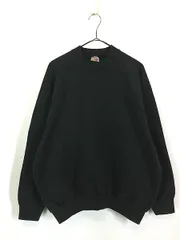 レディース 古着 90s USA製 Fruit of the Loom 無地 ソリッド ラグラン スウェット トレーナー ブラック XL 古着 