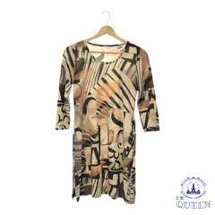 ☆美品☆ ワンピース Aライン 薄手 おしゃれ 長袖 ミニ レディース 総柄 901-9671 送料無料 古着