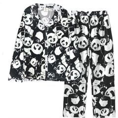 パジャマ ルームウェア パンダ 春秋 2XL 上下セット 長袖 可愛い お洒落 トップス ナイトウェア パンツ パンダ柄 アニマル 部屋着 寝巻き 旅行 前開き 大人 長ズボン ウエストゴム ロングパンツ カジュアル dw218s1