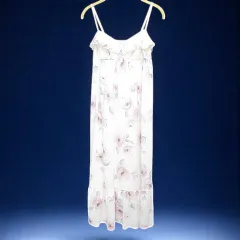 ジェラートピケ gelato pique ルームウェア 花柄 フラワー キャミワンピース ノースリーブ ロング丈 フレアワンピース F ピンク系 裏地