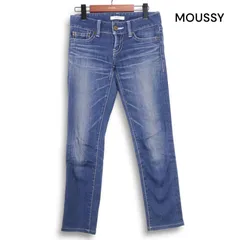 MOUSSY マウジー USED加工★ ストレッチ スキニー スリム デニム パンツ ジーンズ Sz.25 レディース