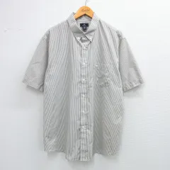XL/古着 ドッカーズ 半袖 シャツ メンズ 大きいサイズ ロング丈 ボタンダウン ベージュ系他 カーキ ストライプ 25jul03 中古 トップス