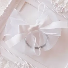❤️ 337オーガンジーサテンリボンクリップピン❤️ホワイト