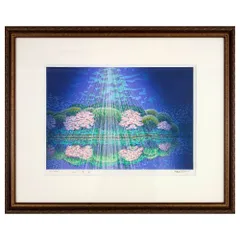 牧野宗則 木版画 直筆サイン入り1988年花菜 エディションNo.228/250 牧野宗則 木版画 直筆サイン入り1988年花菜 エディションNo.228