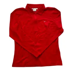 NIKE ナイキ ハーフジップシャツ 赤  ゴルフ 趣味 スポーツ レディース Lサイズ