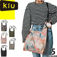 kiu キウ バッグ ショルダーバッグ エコバッグ リユーサブルバッグ K449 レディース メンズ 2025年春夏新作 撥水 防水 2way ポーチ マルシェバッグ パッカブル コンパクト 折りたたみ 斜めがけ 軽量 ブランド 黒 ブラック レオパード
