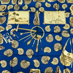 A【中古】TRUSSARDI トラサルディ スカーフ ブルー ハンカチ ブランド 小物類 レディース エチケット オシャレ ファッション アクセント アパレル